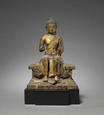 Gilded wood with polychrome; overall: 21.3 x 14.6 cm (8 3/8 x 5 3/4 in.). The Cleveland Museum of Art