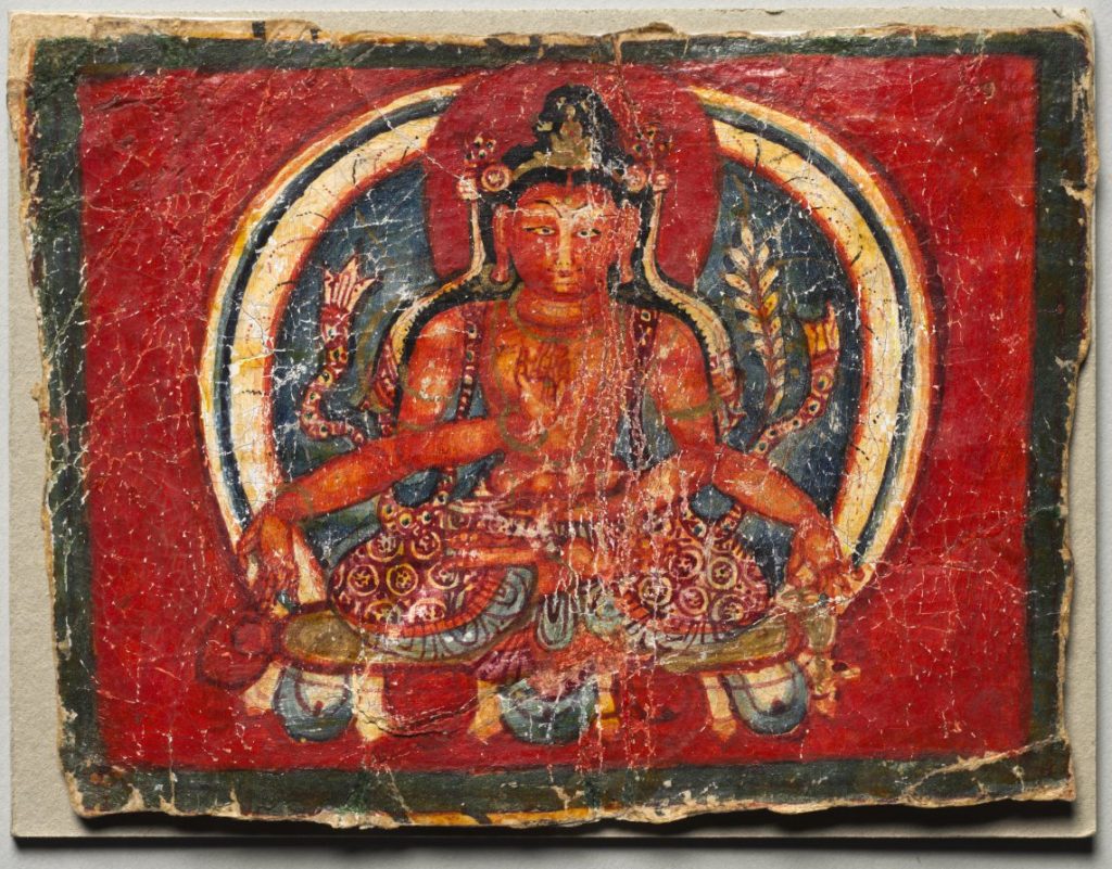 Color and varnish on paper (manuscript fragment); overall: 6.8 x 9 cm (2 11/16 x 3 9/16 in.). The Cleveland Museum of Art