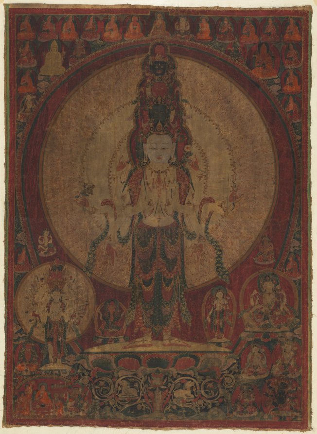 Opaque watercolor and ink on cotton; overall: 94.6 x 69.2 cm (37 1/4 x 27 1/4 in.). The Cleveland Museum of Art