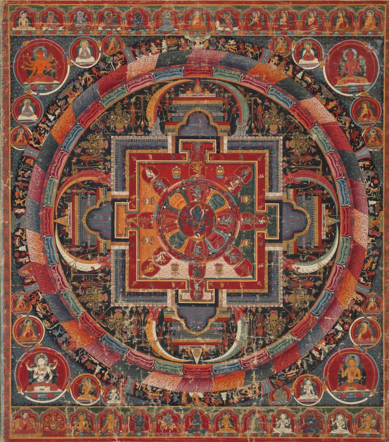 Opaque watercolor, gold, and ink on cloth; overall: 82.5 x 72.4 cm (32 1/2 x 28 1/2 in.). The Cleveland Museum of Art