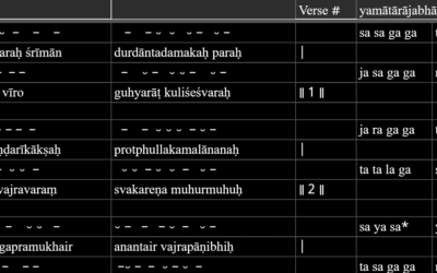 Scansion of Mañjuśrīnāmasaṃgīti