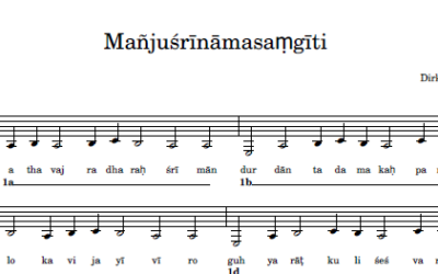 Sheetmusic for Chanting the Nāmasaṃgiti